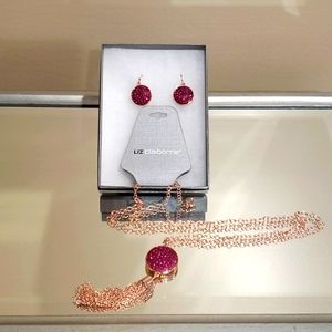 Liz Claiborne Rose Gold Necklace/Earring Set